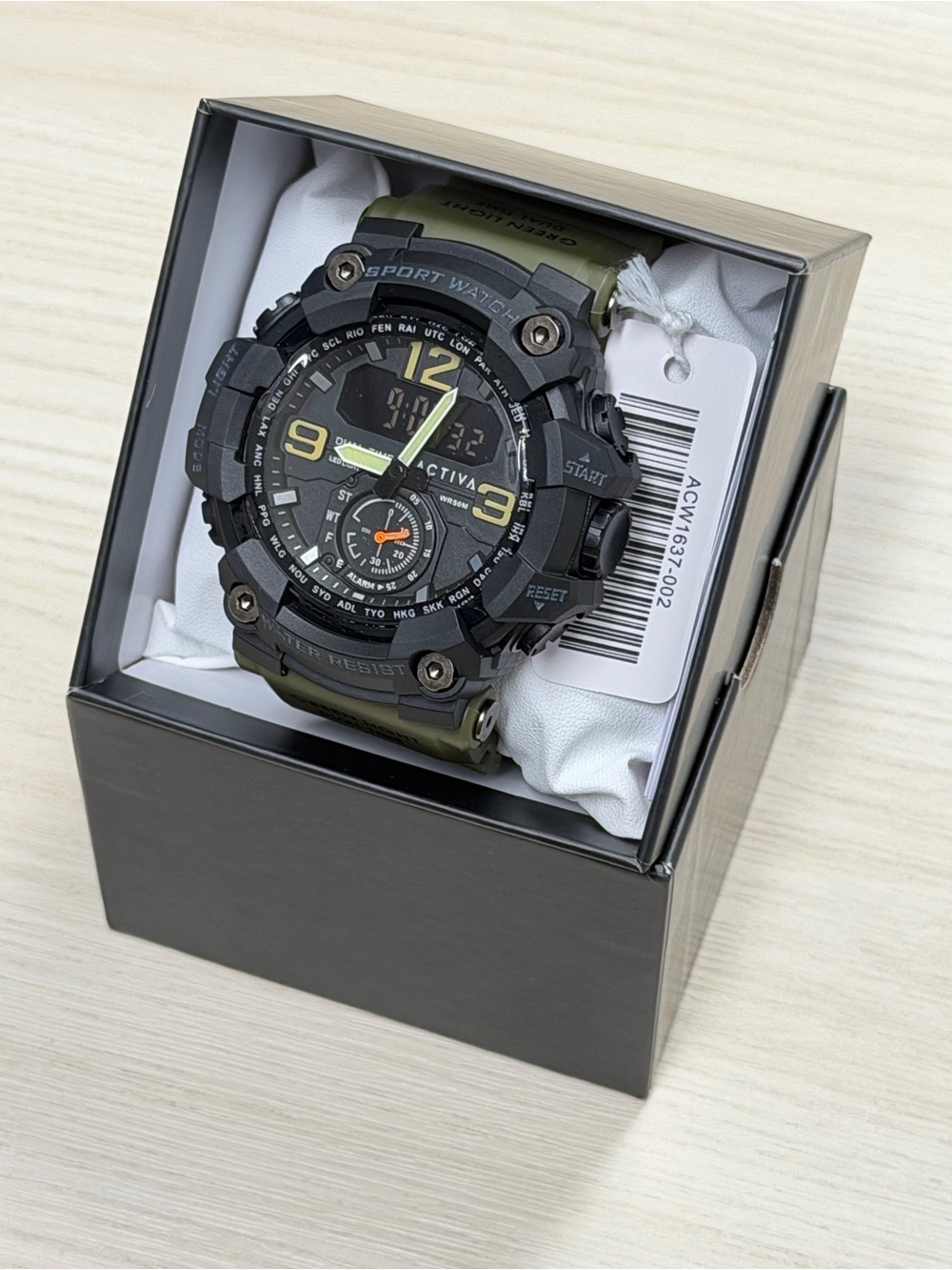 Activa Olive Green and Black Rugged Sport Watch